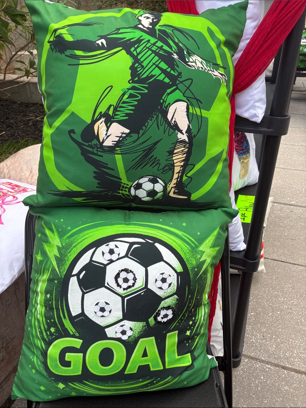 Green Soccer Graphic 2pc Throw Pillow - GOAL